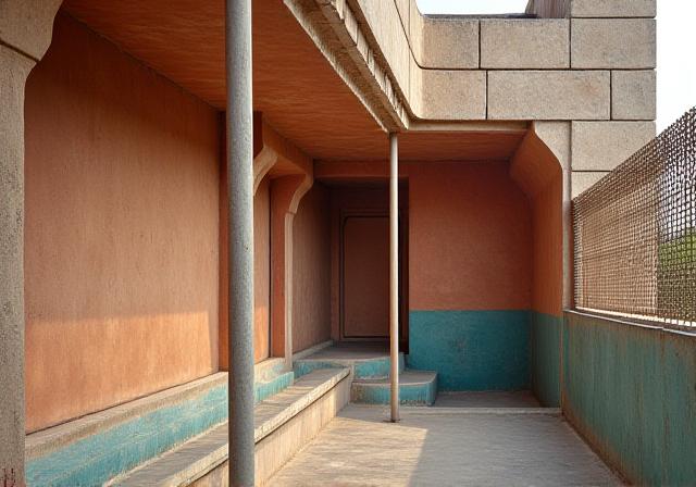 Architectural detail of a community space in Delhi