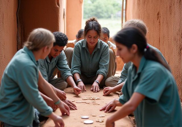 Artisans working on a community mural project