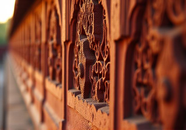 Stone carving detail of a Delhi monument