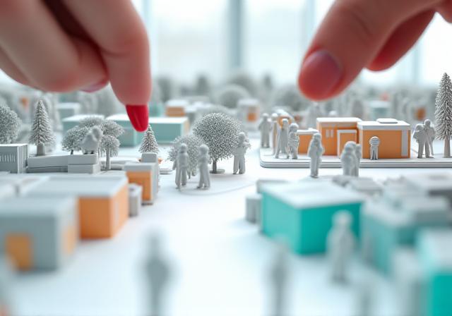 Group of people sketching a city square in Delhi with trees and traditional buildings