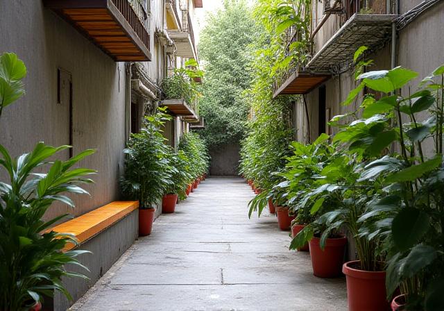 Revitalized communal space at unnamed road Delhi